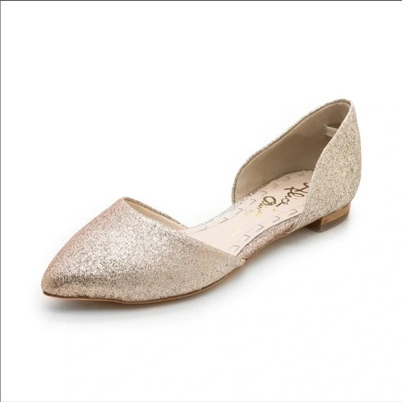 Alice + Olivia Shoes - Alice and Olivia Hilary D'orsay Glitter Flats 38 (7.5 US)